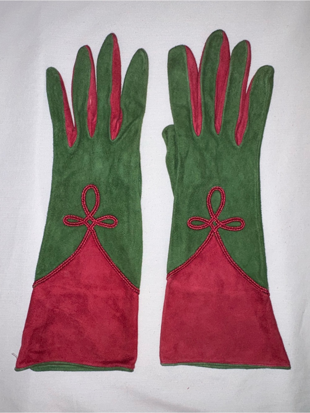 RARE Vintage Hermès Paris Suede Gauntlet Gloves 7.5 France Collector